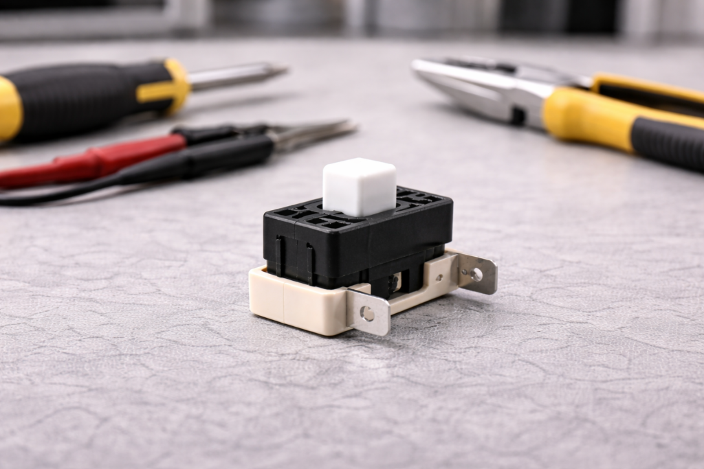 Replacement dryer door switch component used for GE dryers